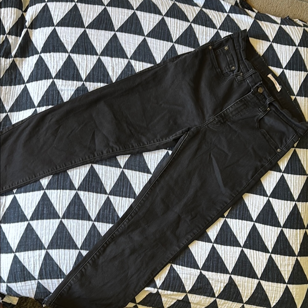 724 high rise crop black jeans